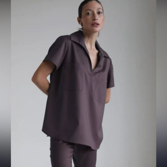 SLOAN The Short Sleeve Top in Brown 6 NWOT - Picture 9 of 9